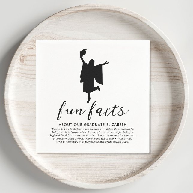 Modern Fun Facts Graduation Party Napkins (Creator Uploaded)