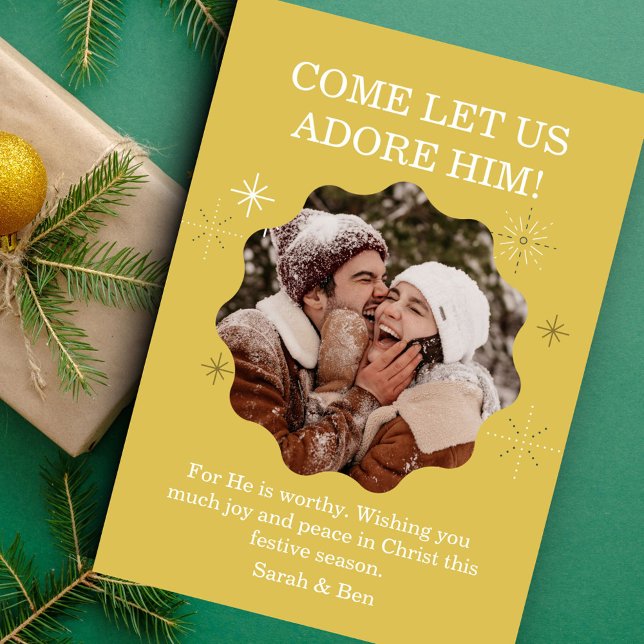 Modern Fun Festive Faith Photo Seasons Greetings Holiday Card (Creator Uploaded)