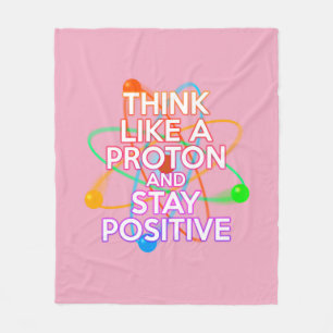 Modern Fun Girly Pink Inspiring Science Saying Fleece Blanket