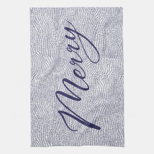 Modern Fun Hand Drawn Merry Christmas Holiday Kitc Kitchen Towel