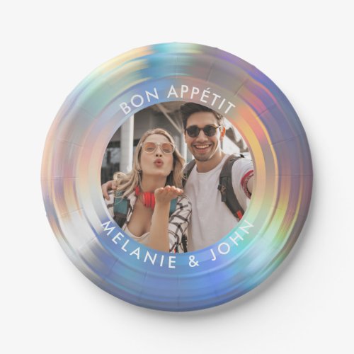  Modern Fun Holographic Bon Appetit Custom Wedding Paper Plates