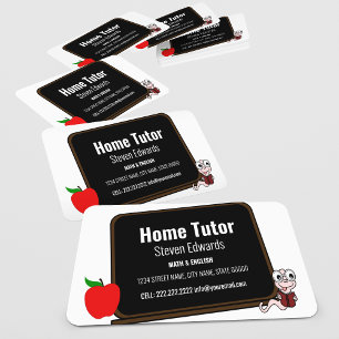 Modern Fun Home Tutor Chalk Board Business Card