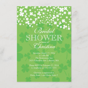 Modern Fun Irish Shamrock Bridal Shower Invitation