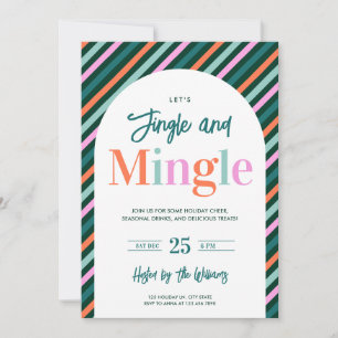 Modern Fun Jingle Mingle Christmas Party Holiday Card