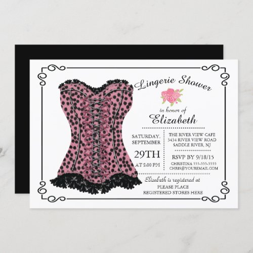 Modern  Fun Lingerie Bridal Shower Invitation