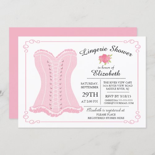 Modern  Fun Lingerie Bridal Shower Invitation