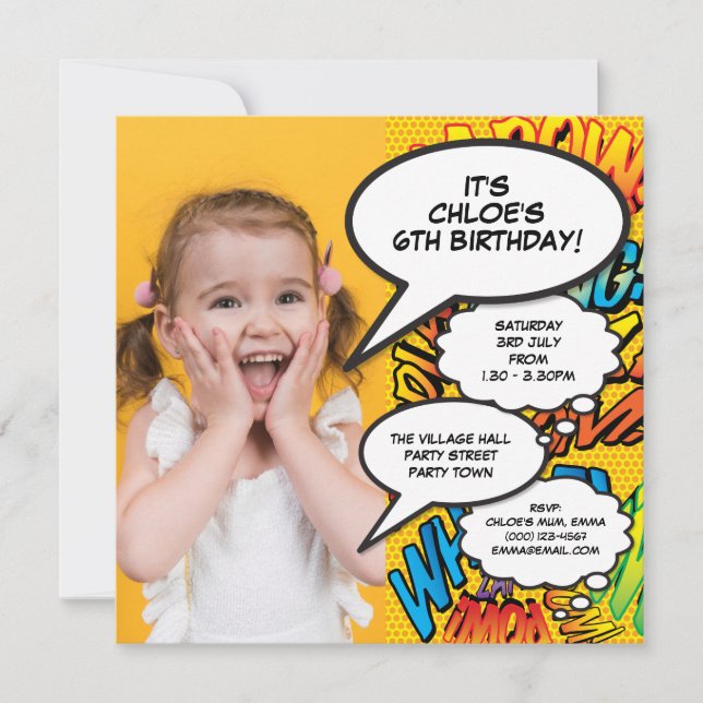 Modern Fun Photo Birthday Party Any Age Invitation (Front)