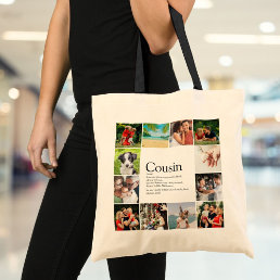 Modern Fun Photo Collage Cousin Definition Tote Bag