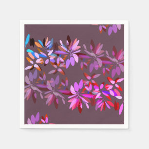 Modern Fun Pink and Purple Stylized Floral Party Napkins