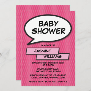 Modern Fun Pink Girl Baby Shower Sprinkle Invitation