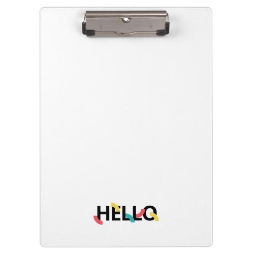 Modern fun playful colorful design of Hello Clipboard