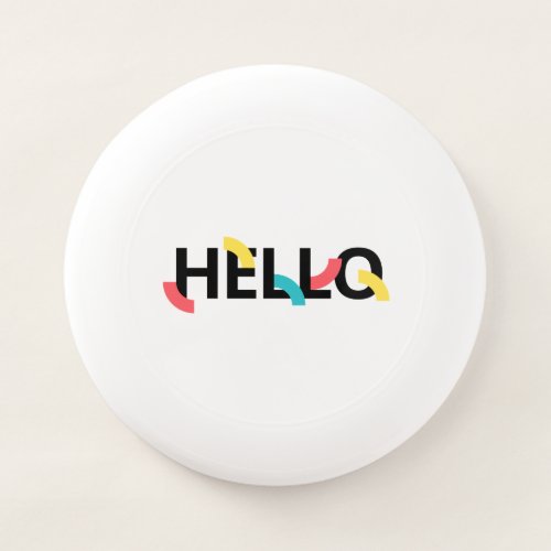 Modern fun playful colorful design of Hello Wham_O Frisbee