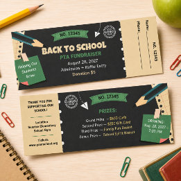 Modern Fun Playful School PTA Fundraiser Event  Raffle Tickets