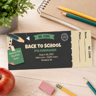 Modern Fun Playful School PTA Fundraiser Event Raffle Tickets