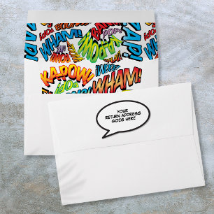 Modern Fun Pop Art Comic Book Typographic Envelope