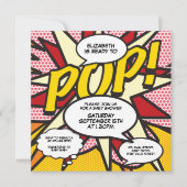 Modern Fun Ready to Pop Baby Shower Comic Invitation (Front)