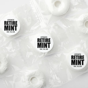 Modern fun retirement retire mint black white life saver® mints