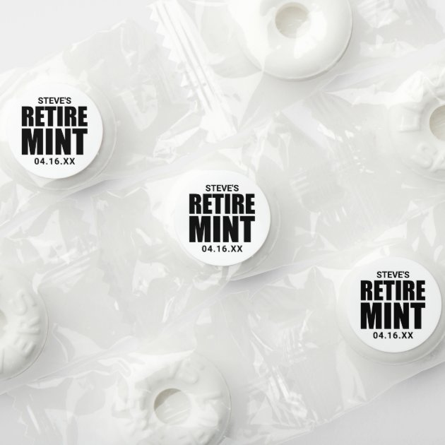 Modern Fun Retirement Retire Mint Black White Life Saver Mints Zazzle