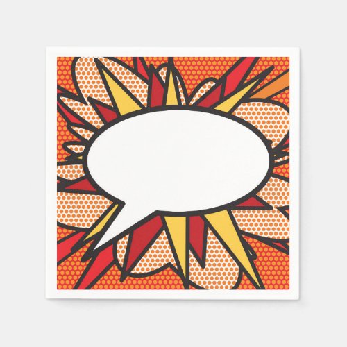 Modern Fun Retro Comic Book Speech Bubble Napkins