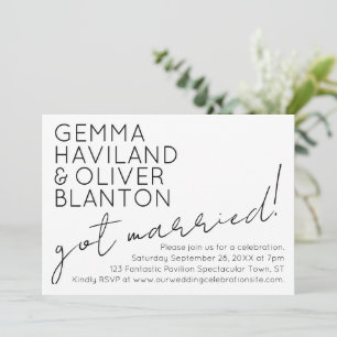 Modern Fun Simple Wedding Reception Invitation