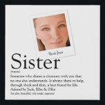 Modern Fun Sister Definition Photo Faux Canvas Print<br><div class="desc">Personalize the photo and text for your special sister to create a unique gift. A perfect way to show her how amazing she is every day. Designed by Thisisnotme©</div>