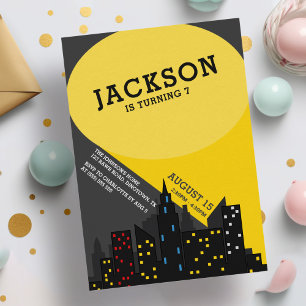 Modern Fun Superhero Boys Birthday Invitation