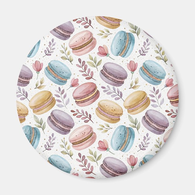 Modern Fun Sweet Macaroons Magnet (Front)