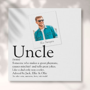 Modern Fun Uncle Definition Photo Faux Canvas Print