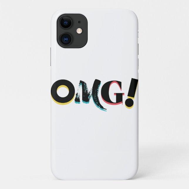 Modern, fun, vibrant, bold, trendy design of OMG! Case-Mate iPhone Case (Back)