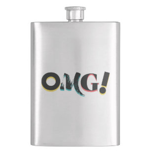 Modern, fun, vibrant, bold, trendy design of OMG! Flask