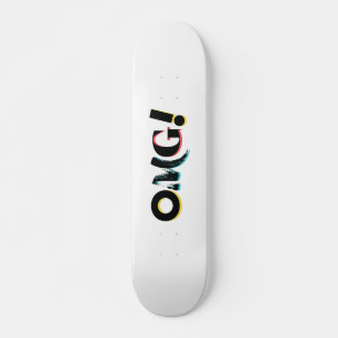 Modern, fun, vibrant, bold, trendy design of OMG! Skateboard