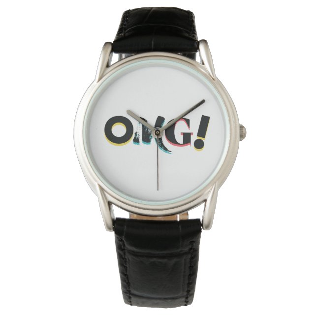 Modern, fun, vibrant, bold, trendy design of OMG! Watch (Front)