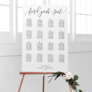 Modern Fun Wedding Seating Chart Poster