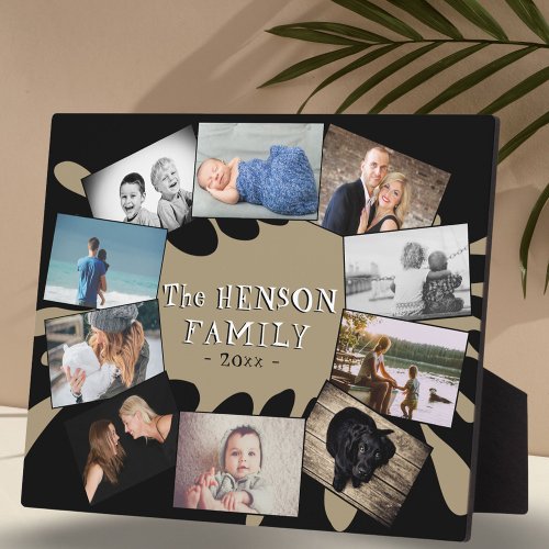 Modern Fun Yearly Family Keepsake Photo Collage Plaque