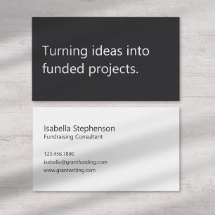 Modern Funding Consultant Freelance Grant Writer  Business Card