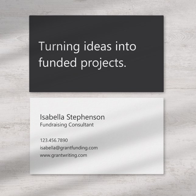 Modern Funding Consultant Freelance Grant Writer  Business Card (Creator Uploaded)