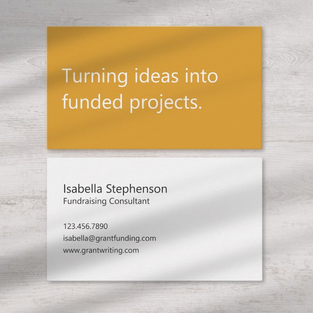Modern Funding Consultant Freelance Writer Business Card (Creator Uploaded)