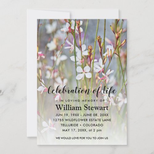 Modern Funeral  Celebration of Life Blossom Invitation