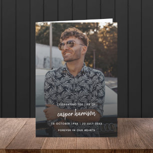 Modern Funeral Celebration of Life Folded Program