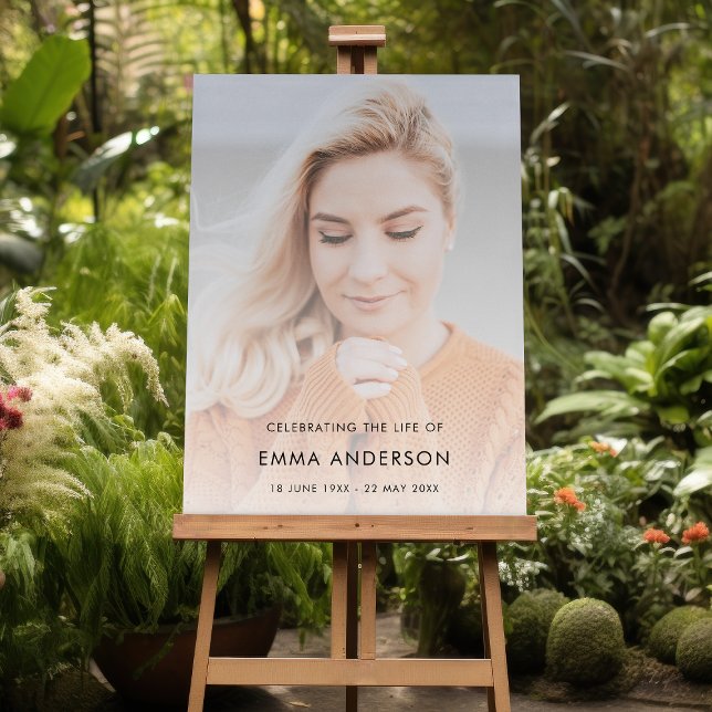 Modern Funeral | Celebration of Life Large Photo Foam Board (Creator Uploaded)