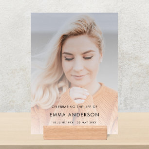 Modern Funeral Celebration of Life Large Photo Holder