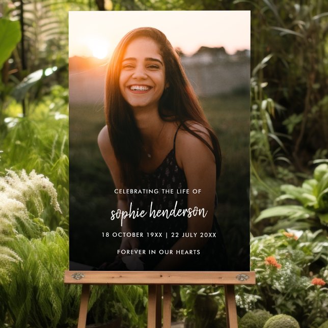 Modern Funeral Celebration of Life Memorial Easel Foam Board (Creator Uploaded)