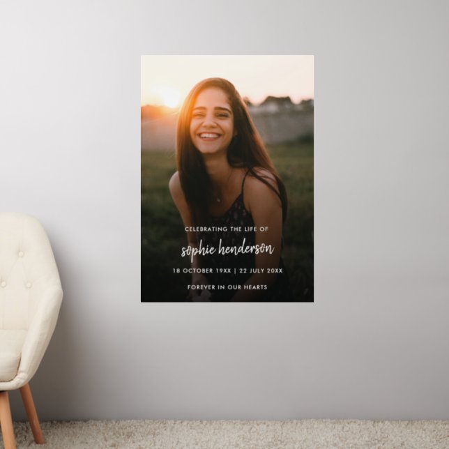 Modern Funeral Celebration of Life Memorial Wall Decal (Living Room 2)