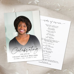 Modern Funeral Celebration of Life Photo Memorial Program
