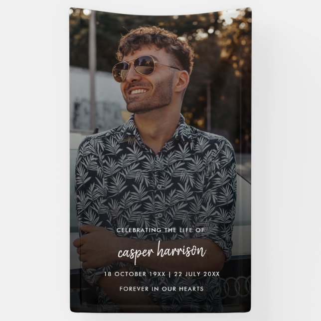 Modern Funeral | Celebration of Life Vertical Banner (Vertical)