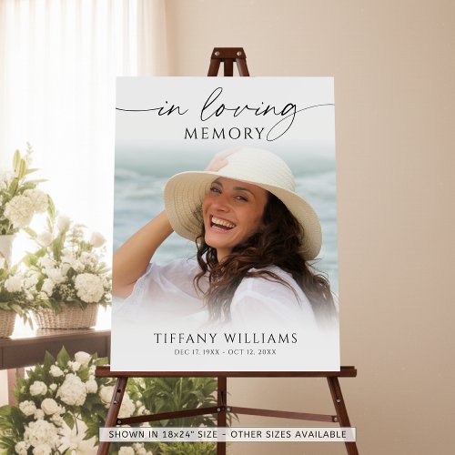 Modern Funeral In Loving Memory Photo Welcome Sign