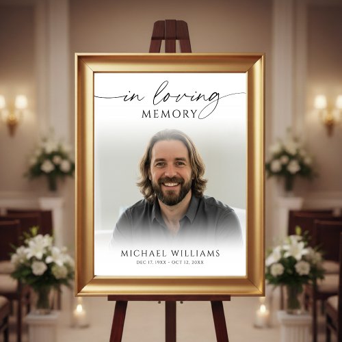 Modern Funeral IN LOVING MEMORY Photo Welcome Sign