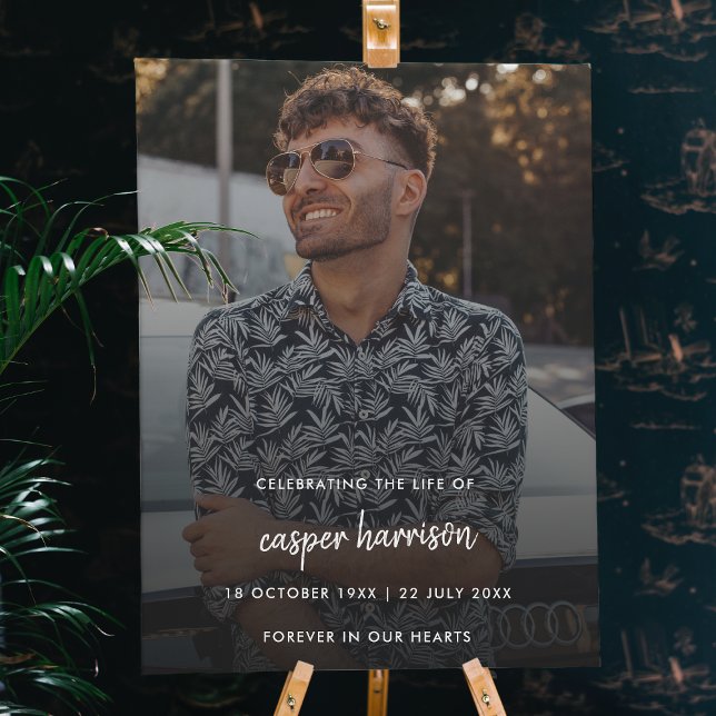 Modern Funeral Memorial | Celebration of Life Foam Board (Creator Uploaded)