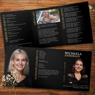 Modern Funeral / Memorial / Celebration of Life Tri-Fold Program