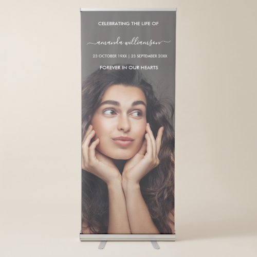 Modern Funeral Memorial Photo Celebration of Life  Retractable Banner